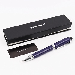ручка подар. "darvish" корпус синий с серебристой отделкой в футляре