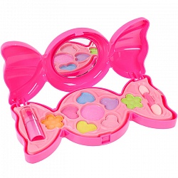 набор детской косметики "розовая конфетка" (помада, тени ,аппликатор)