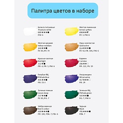 краски акриловые художественные 12цв "студия" 9мл/туба гамма
