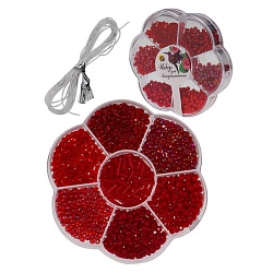 набор для бисероплетения в боксе 7 видов бисера цвет красный