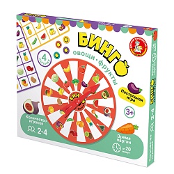 игра настольная викторина "бинго. овощи-фрукты"