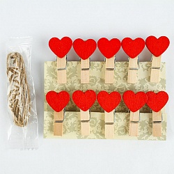 прищепки декоративные деревянные  10шт/уп  "сердечко" (набор)
