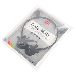 наушники "зайчики" накладные проводные с микрофоном - ободок черные