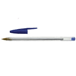 набор ручек шар.  8шт синий цвет чернил "staff" корпус прозрачный