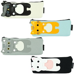 пенал мягкий тубус "котик"  ассорти