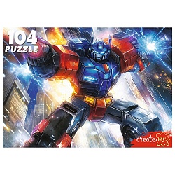 пазлы  104 элемента трансформер в городе