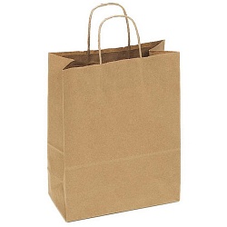 пакет подарочный 26*15*35см крафт с крученной ручкой