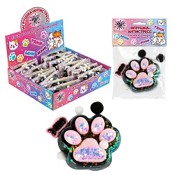 игрушка-антистресс "кошачья лапка с рыбкой" 7*6см
