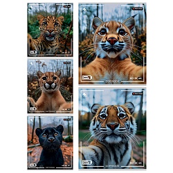 тетрадь  48л кл. "селфи диких кошек" обложка твин-лак