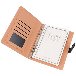 ежедневник а5 недатиров. 100л обложка кож.зам. на кольцах и магнитной застёжке, черный