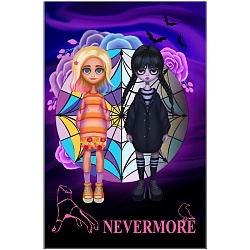 Блокнот А7  40л "Вэнсдэй и Энид" на скрепке