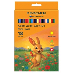 карандаши 18цв "поле чудес" трёхгран. корпус
