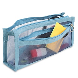 пенал на молнии голубой