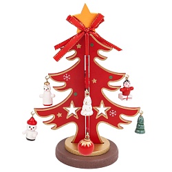 ёлочка новогодняя 3d деревянная красная 