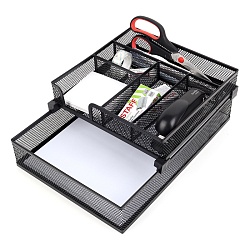 органайзер настольный металлический 6 отделений черный