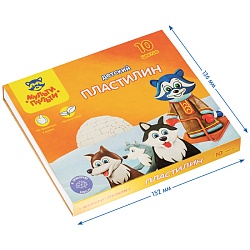 пластилин 10 цв. "енот на аляске" 150гр 