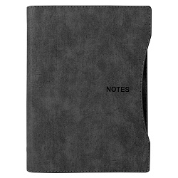 ежедневник а5 недатиров. 100л обложка кож.зам. темно-серая на кольцах