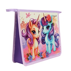 папка для тетрадей а5 на молнии "милые единороги"
