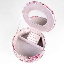 шкатулка-сувенир для украшений круглая с декором