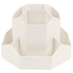 органайзер настольный пластиковый 9 отделений молочный