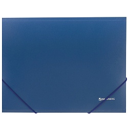 папка на резинке а4 "brauberg" 500мкм синяя