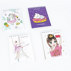 Блокнот 10*14см  60л  "для девочек" на гребне