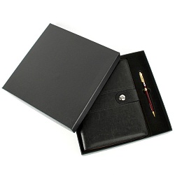 набор подарочный: ежедневник на кольцах а5 + ручка (чёрный)