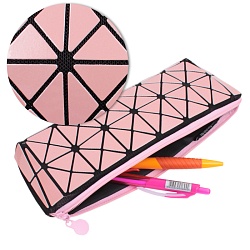 пенал на молнии розово-чёрный