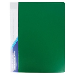 папка с пружинным скоросшивателем и карманом а4 зелёная