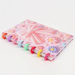 Блокнот 15,5*21см 80л на пластиковых кольцах в клетку "Бантик"