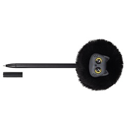 ручка шар. синяя  котик