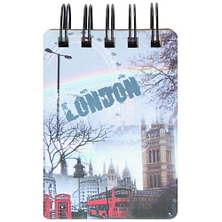 Блокнот А7  68л на спирали в линейку "London"