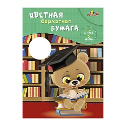 бумага цветная бархатная а4  5л. 5цв. "любознательный малыш" в папке