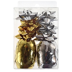 набор для оформления подарков золотой и серебро матовый 6 бантов+2 ленты5мм*10м