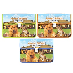 портфель  для тетрадей а4 с ручкой "животные-друзья"