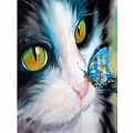 Набор для творчества "Рисование по номерам" 40*30см  Кот и бабочка