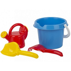 набор детский песочный 4 пр (ведро 0,85 л) (в сетке)
