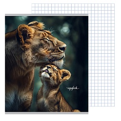 тетрадь  48л кл. "мамы и детёныши-1" обложка твин-лак холодная фольга