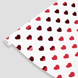 бумага упаковочная 3шт в наборе красные сердца