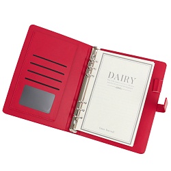 ежедневник а5 недатиров. 100л обложка кож.зам. на кольцах с магнитной застёжкой