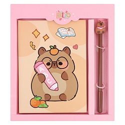 Блокнот 13*18см 50л в клетку + ручка "Капибара"