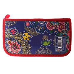 пенал 3отдел. 190*105мм яркие цветочки