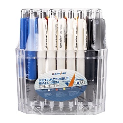 ручка автоматическая шариковая синяя  корпус цветной с серым резиновым держателем (50)