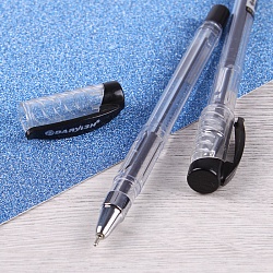 ручка шар. черная "darvish" на масляной основе прозрачный корпус