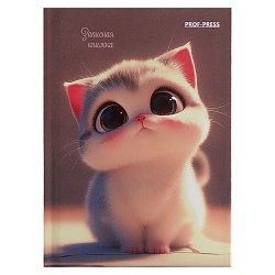 книжка записная  а7  64л "милый котёнок-2" 7бц, глянц.лам.