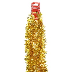 новогоднее украшение "мишура" 2м, диаметр 7см  (жёлтая)