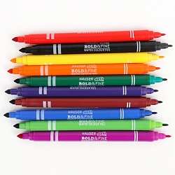 фломастеры 10цв  двусторонние на водной основе