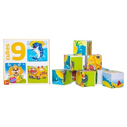 кубики пластиковые "глазастики" 9шт