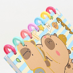 Блокнот 14*18см 80л на пластиковых кольцах "Капибары в машине"