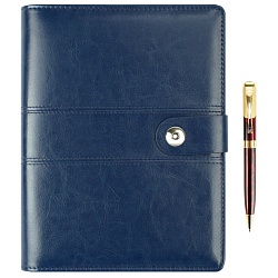 набор подарочный: ежедневник на кольцах а5 + ручка (синий)